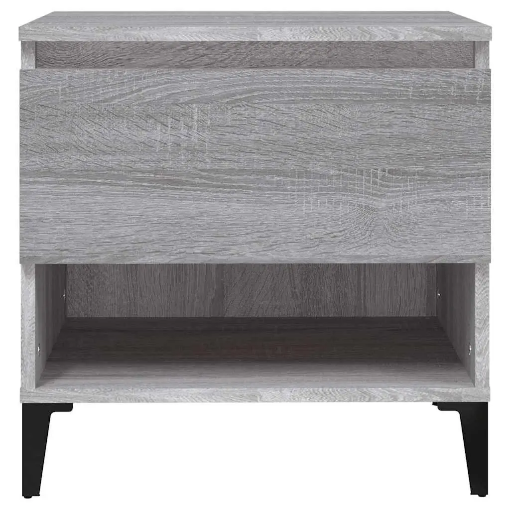 End Tables Engineered Wood Grey 50 x 46 x 50 cm Industrial Style 2 pcs