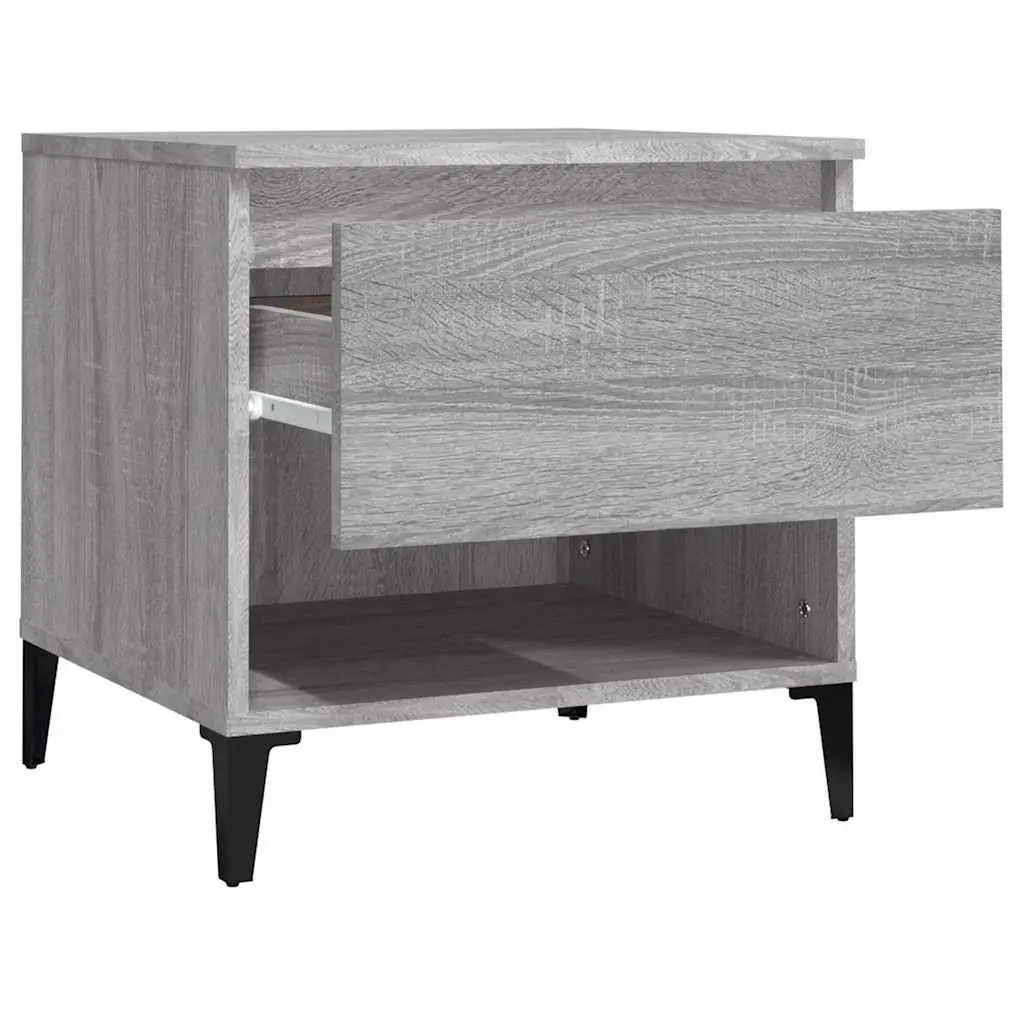 End Tables Engineered Wood Grey 50 x 46 x 50 cm Industrial Style 2 pcs