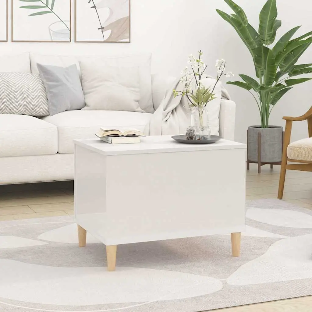 Coffee Table Lift Top White High Gloss Engineered Wood Storage Compartment