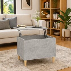 Stylish Lift-Top Coffee Table with Storage in Grey