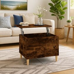 Brown Lift Top Coffee Table with Storage for Modern Living