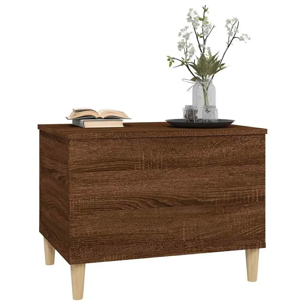 Brown Oak Coffee Table with Lift-Top Storage
