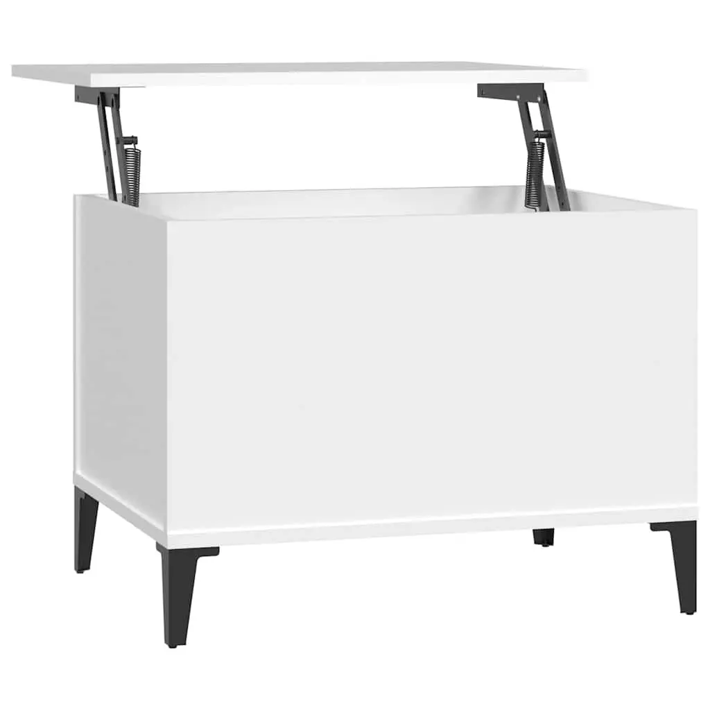 Lift-Top Coffee Table in White with Storage