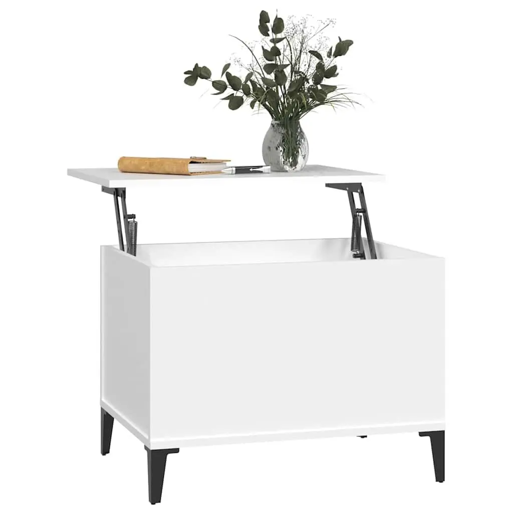 Lift-Top Coffee Table in White with Storage