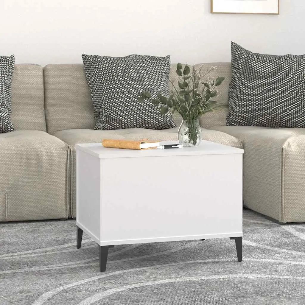 Lift-Top Coffee Table in White with Storage