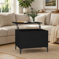 Black Modern Lift-Top Coffee Table for Living Rooms