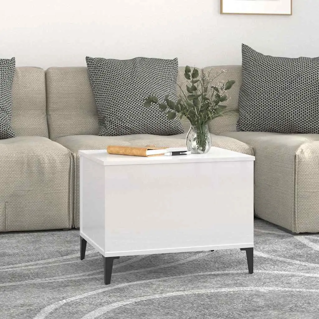 Coffee Table Engineered Wood 60x44.5x45 cm White