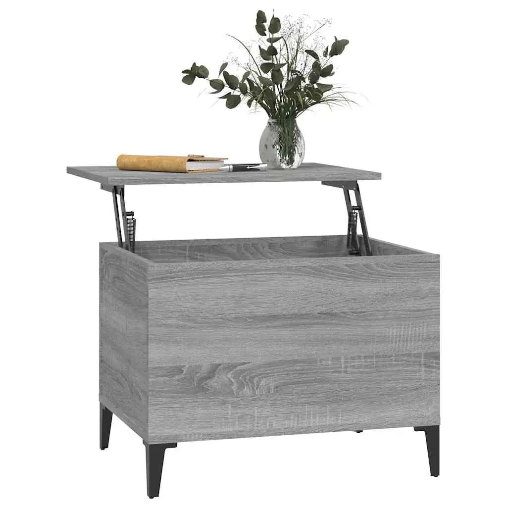 Grey Lift-Top Coffee Table with Storage