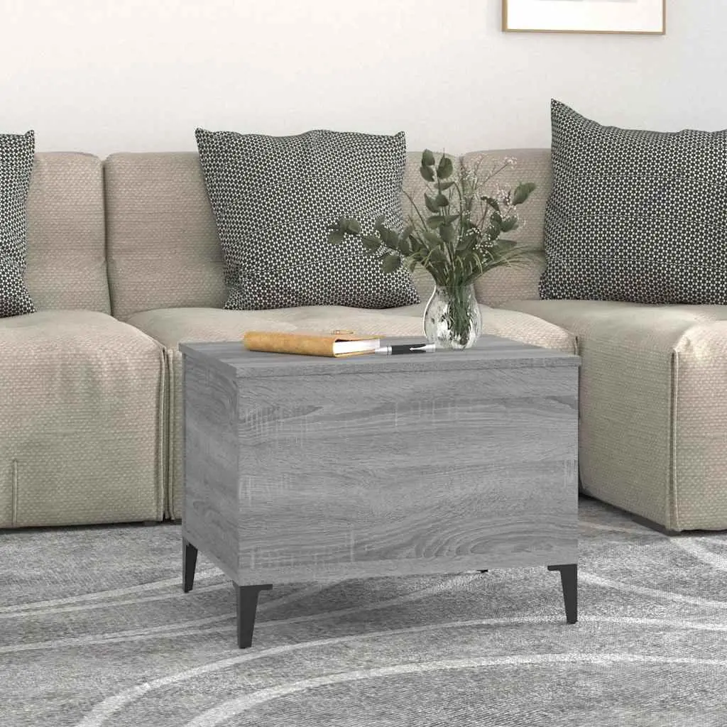Grey Lift-Top Coffee Table with Storage