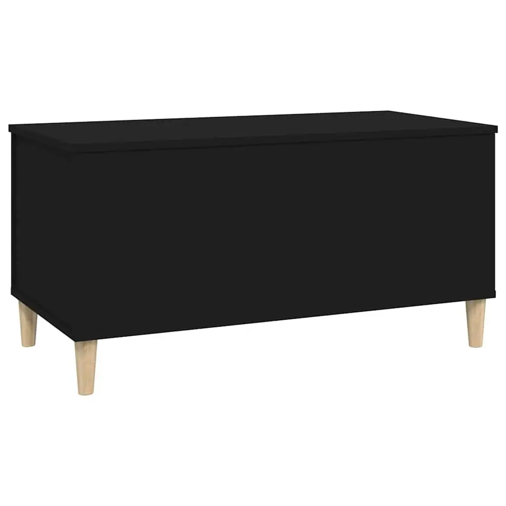 Black Engineered Wood Lift Top Coffee Table with Storage