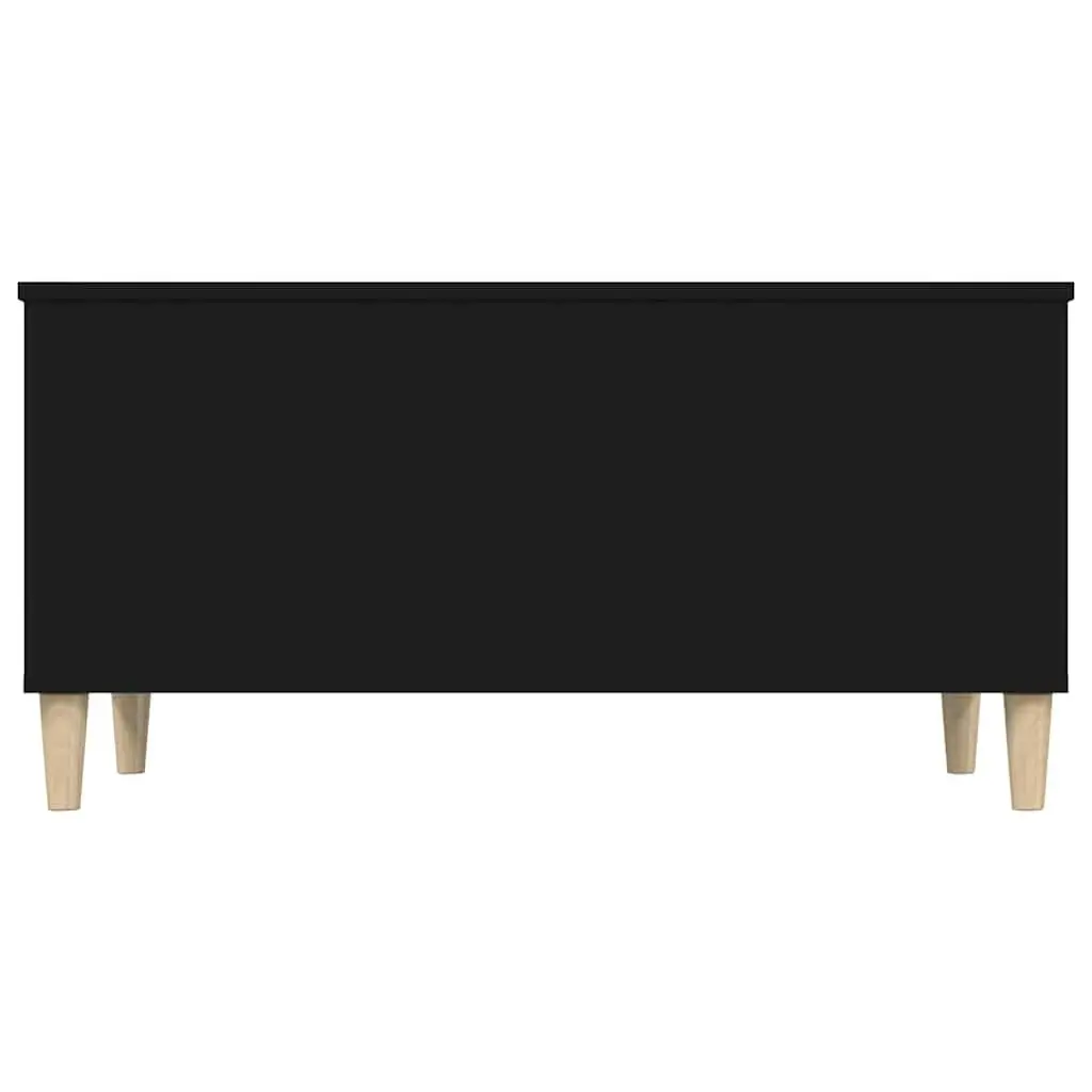 Black Engineered Wood Lift Top Coffee Table with Storage