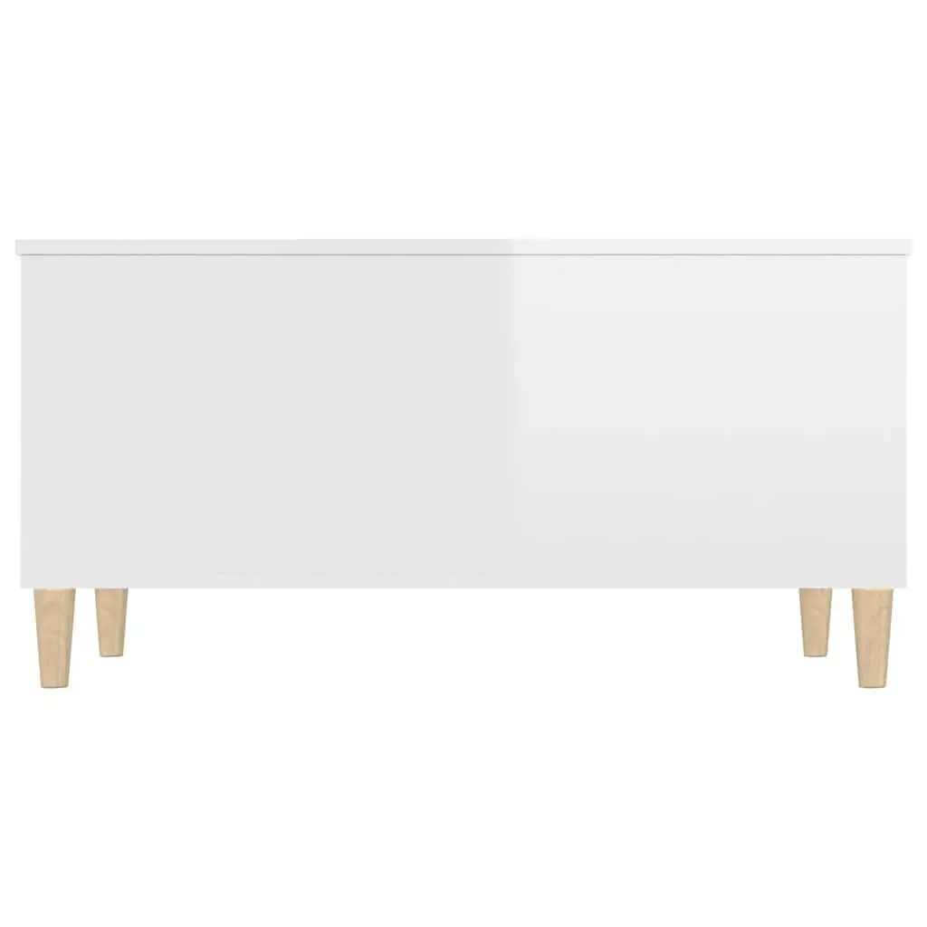 Coffee Table Engineered Wood 90x44.5x45cm White High Gloss