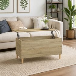 Stylish Lift-Top Coffee Table with Hidden Storage in Brown