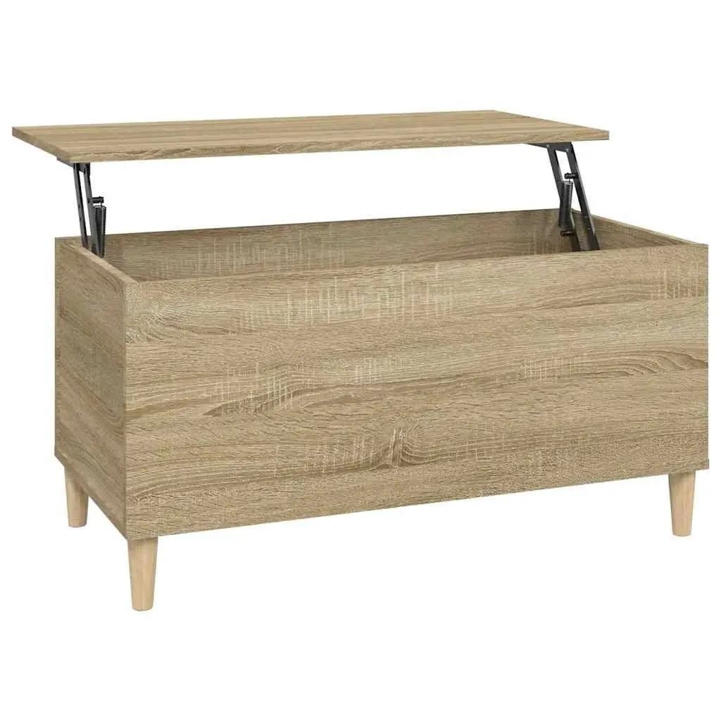 Lift-Top Coffee Table with Hidden Storage in Brown