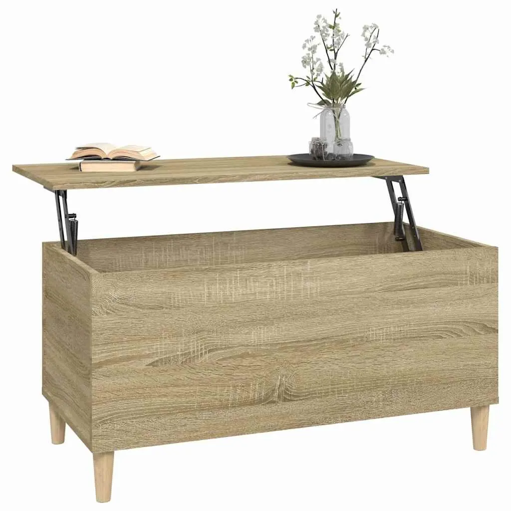 Lift-Top Coffee Table with Hidden Storage in Brown