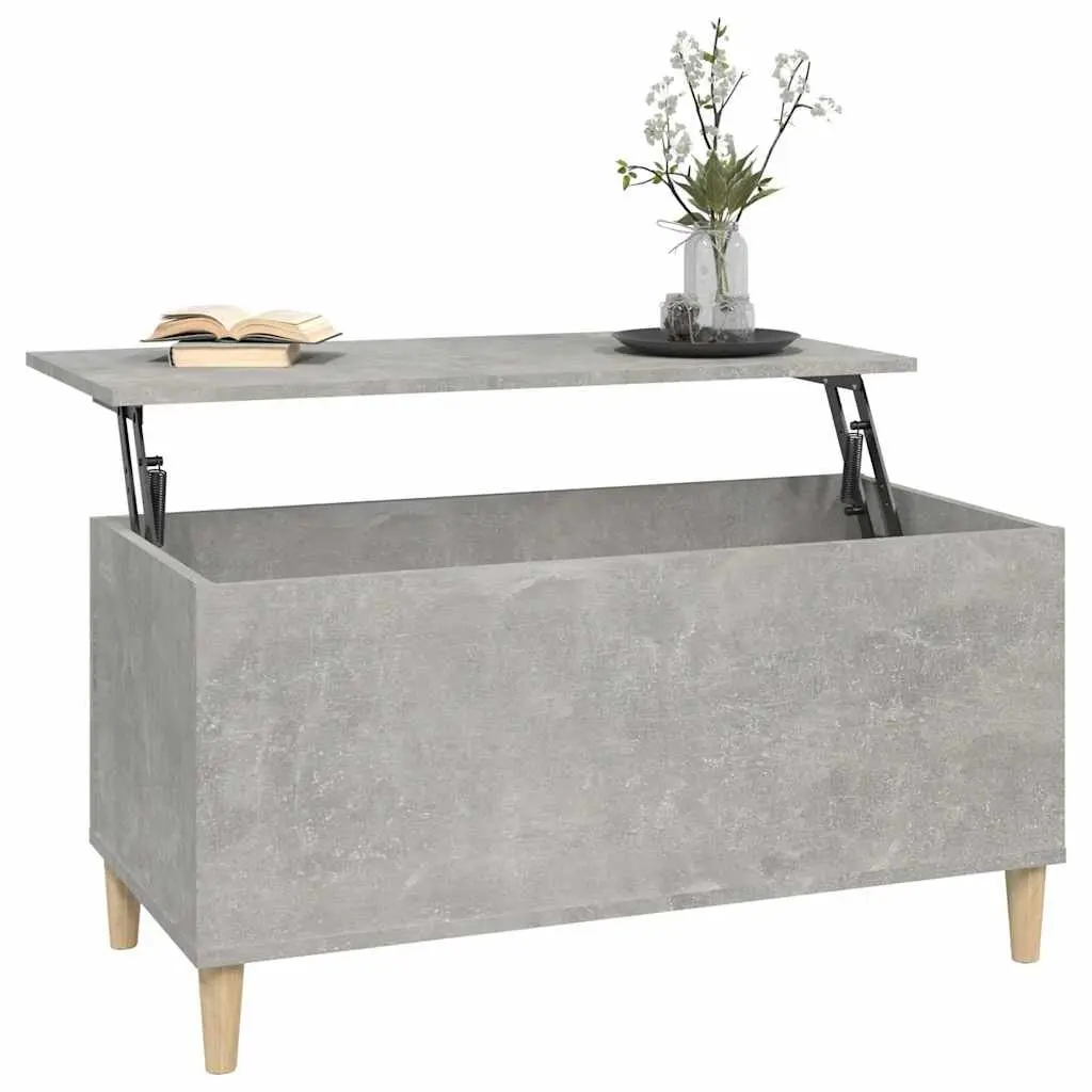 Grey Engineered Wood Lift Top Coffee Table with Storage