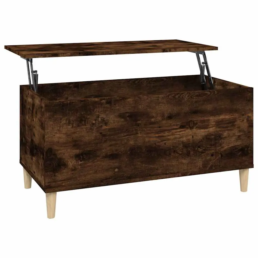 Lift Top Coffee Table Engineered Wood 90 x 44.5 x 45 cm Smoked Oak Brown