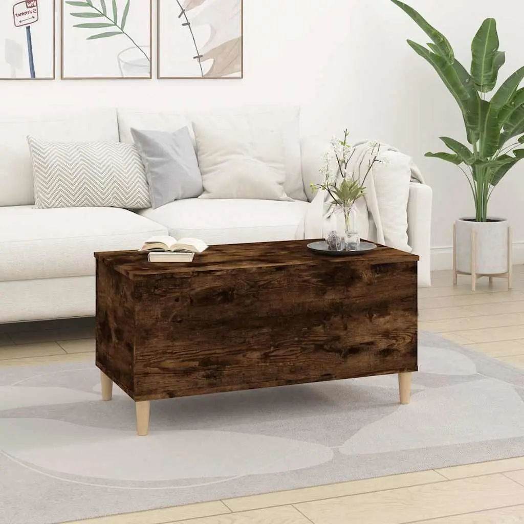 Lift Top Coffee Table Engineered Wood 90 x 44.5 x 45 cm Smoked Oak Brown