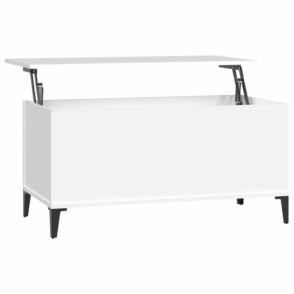 White Lift-Top Coffee Table with Storage