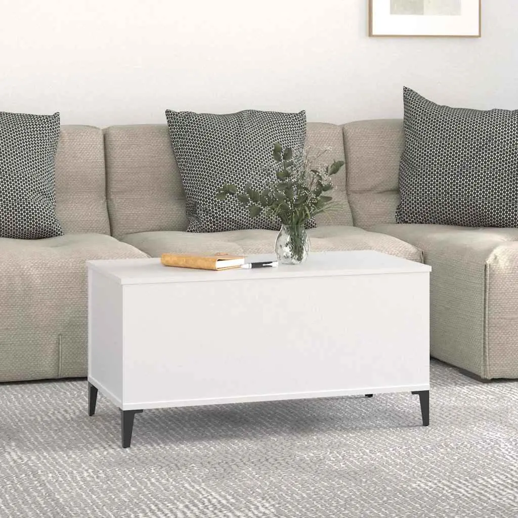 White Lift-Top Coffee Table with Storage