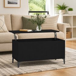 Premium Lift-Top Coffee Table in Black Engineered Wood