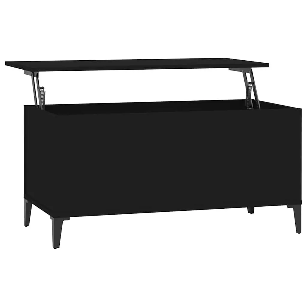 Lift-Top Coffee Table Engineered Wood 90 x 44.5 x 45 cm Black
