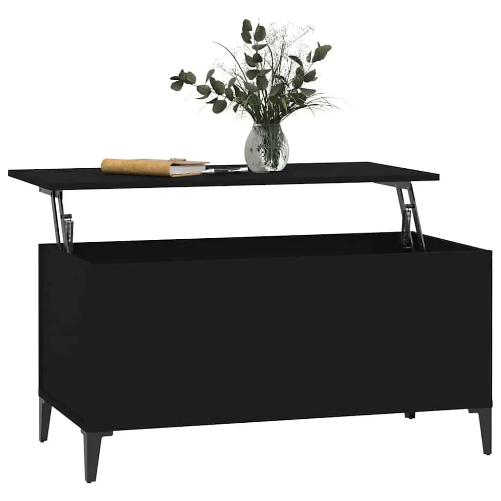 Lift-Top Coffee Table Engineered Wood 90 x 44.5 x 45 cm Black
