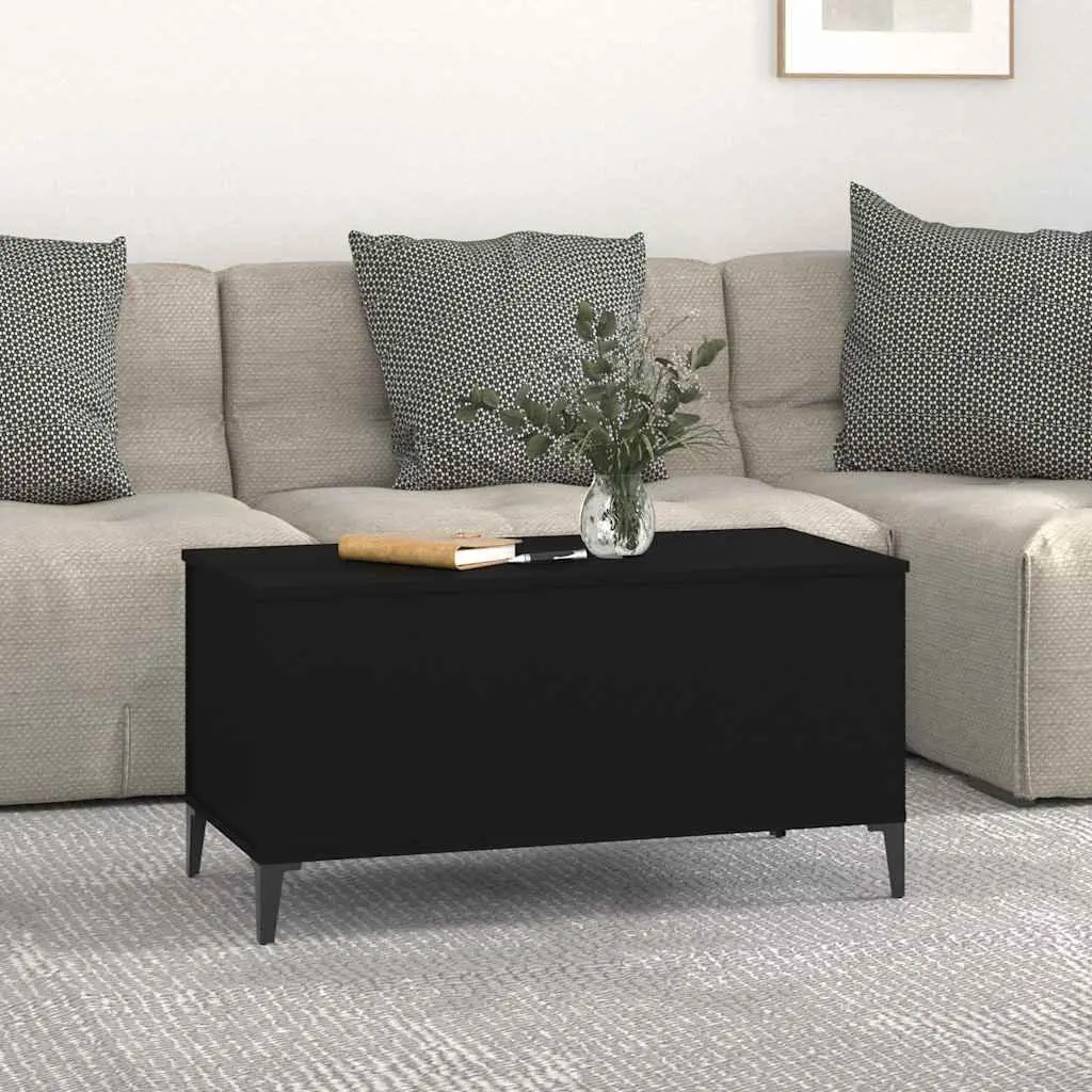 Lift-Top Coffee Table Engineered Wood 90 x 44.5 x 45 cm Black