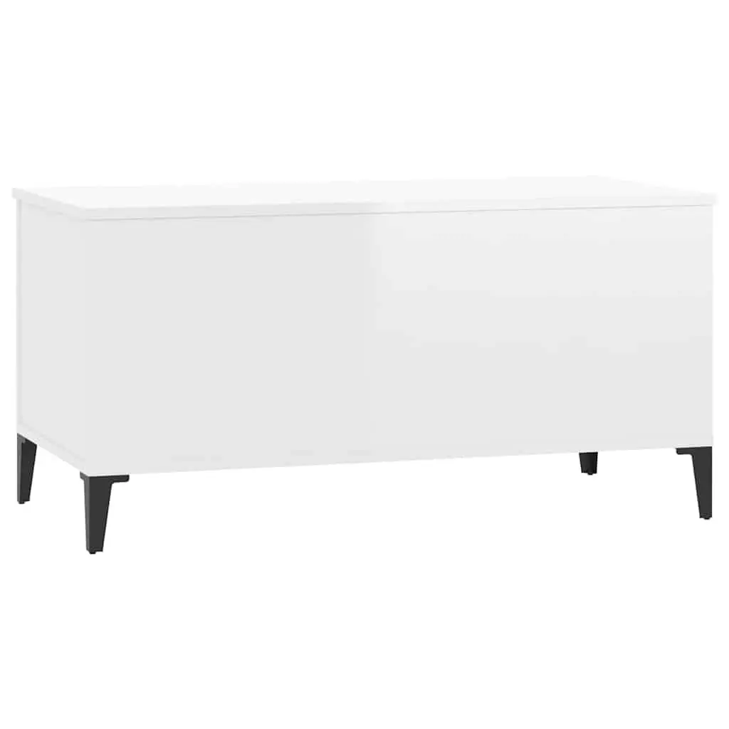 High Gloss White Coffee Table with Lift Top and Storage