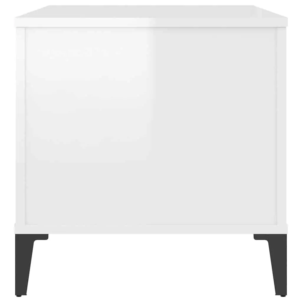 High Gloss White Coffee Table with Lift Top and Storage