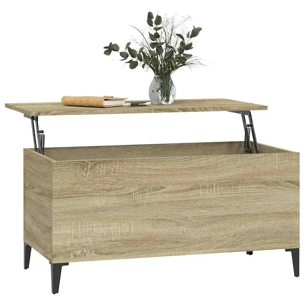 Brown Coffee Table with Lift-Top Storage