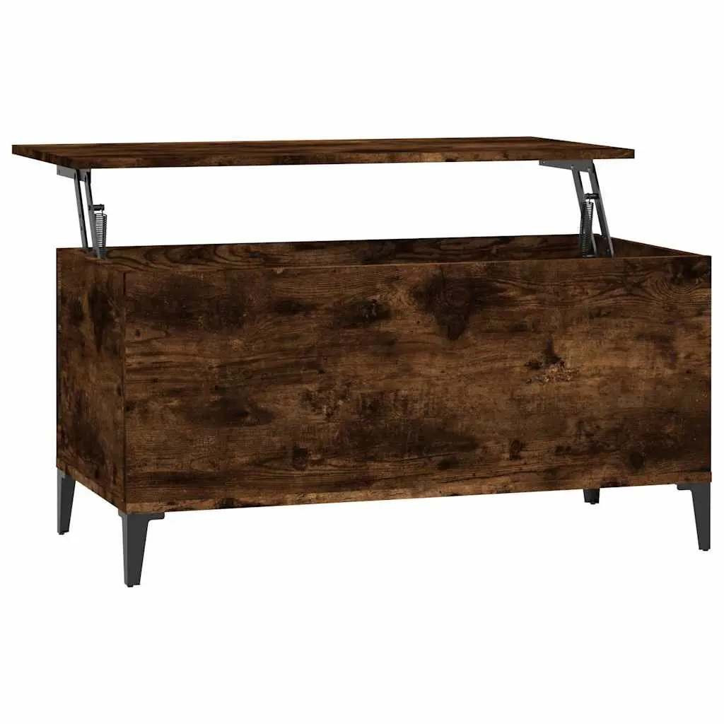 Brown Lift-Top Coffee Table with Hidden Storage