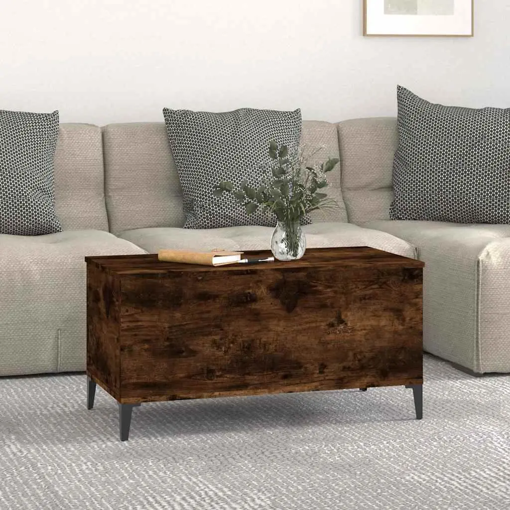 Brown Lift-Top Coffee Table with Hidden Storage
