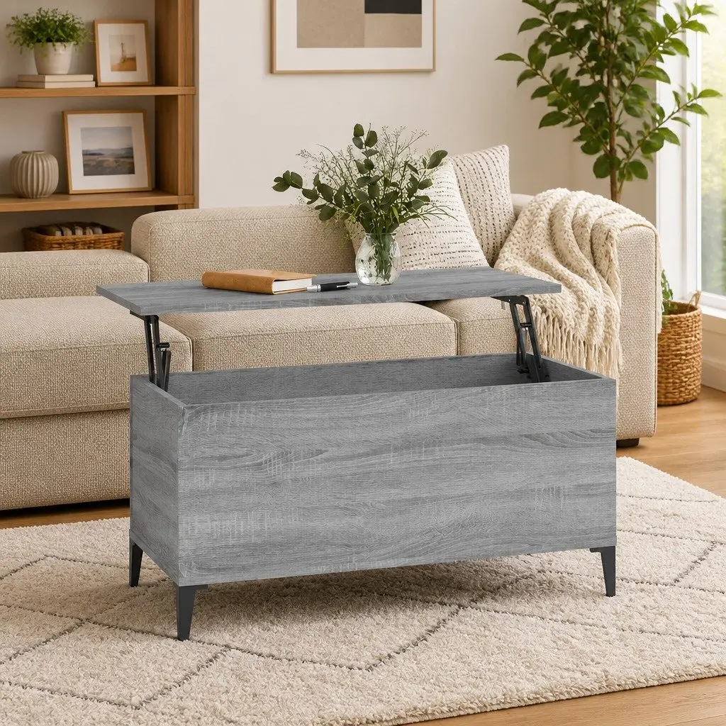 Lift-Top Coffee Table in Grey Sonoma