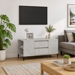 Stylish Grey TV Cabinet 102x44.5x50 cm Engineered Wood