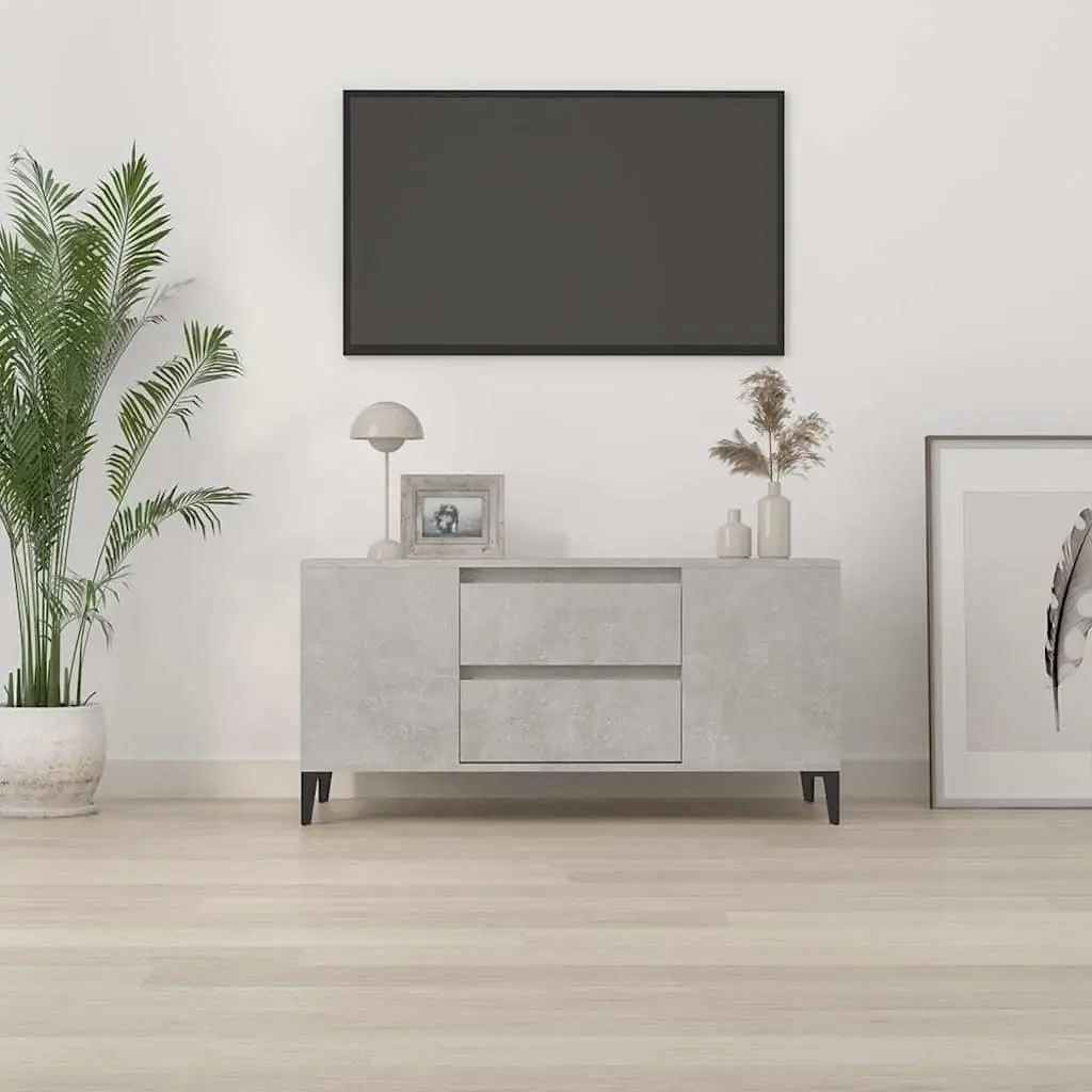 Grey TV Cabinet 102x44.5x50 cm Engineered Wood