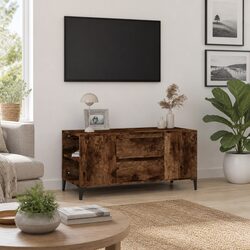 Engineered Wood Brown TV Cabinet for Living Room Storage