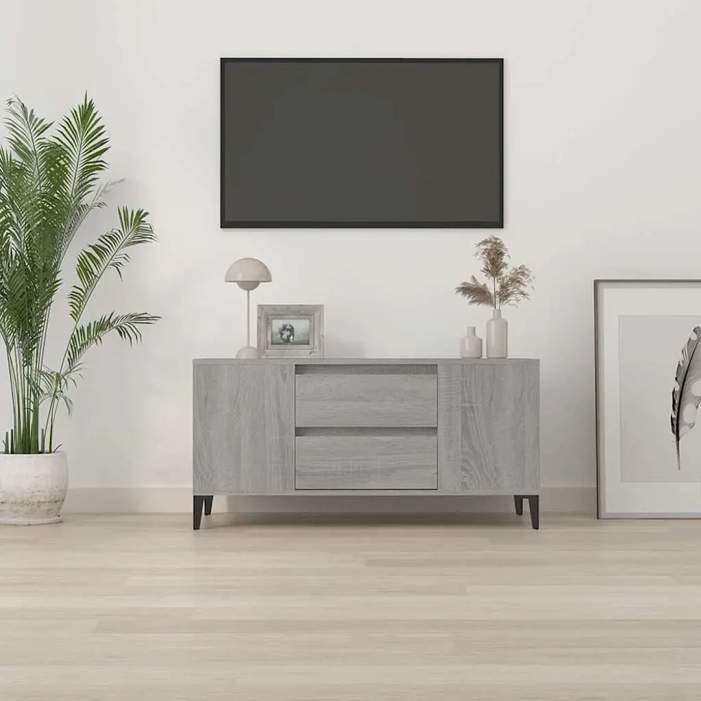 Industrial Style Grey Sonoma TV Cabinet with 4 Compartments