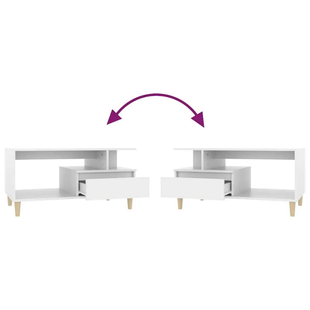 White Coffee Table 90x49x45 cm with Storage