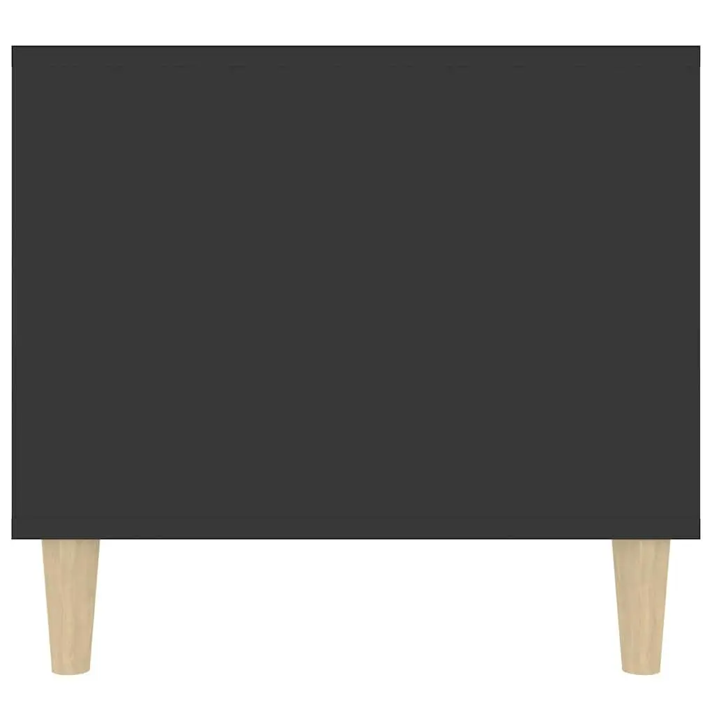 Black Engineered Wood Coffee Table with Storage Drawer