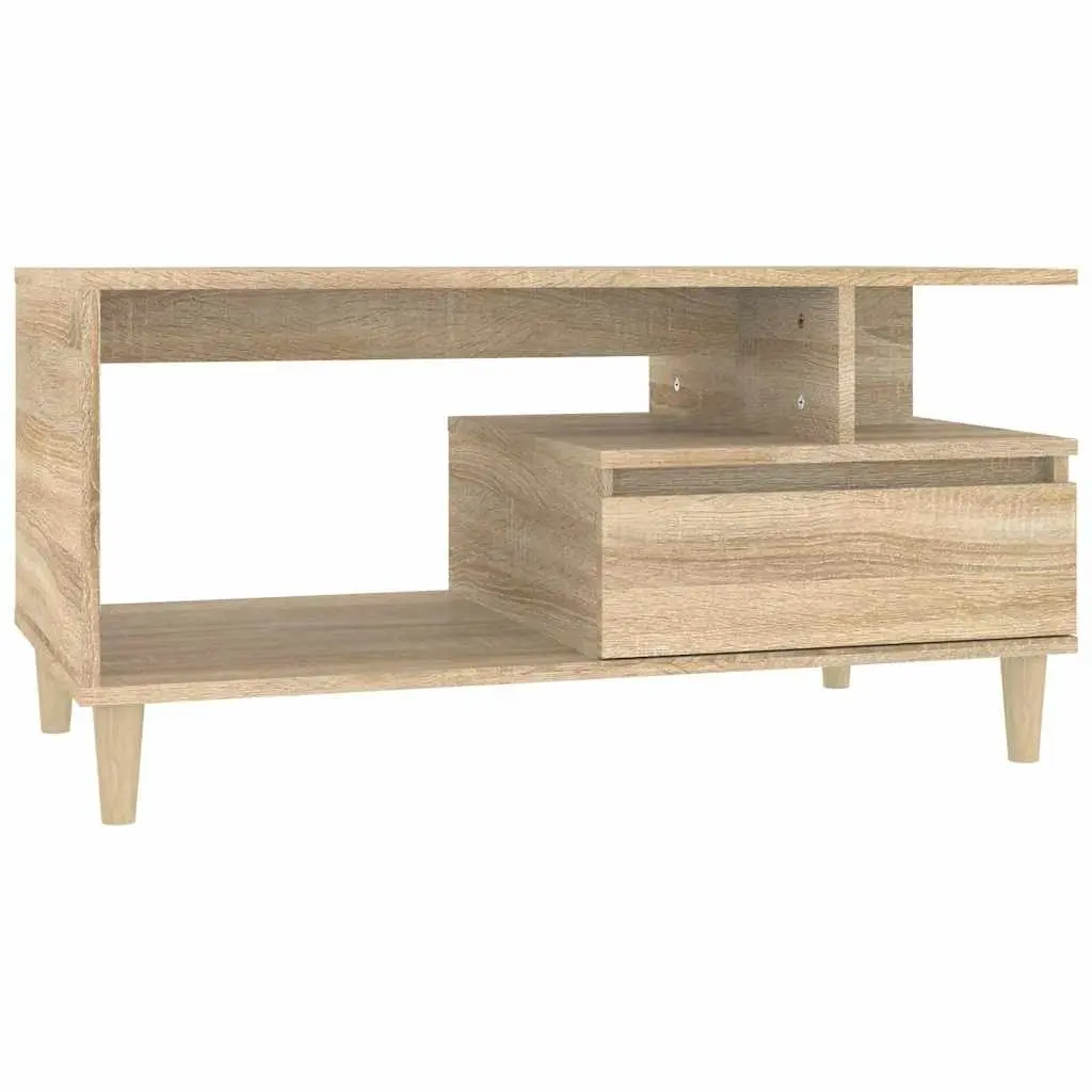 Coffee Table with Storage Drawer and Open Shelves