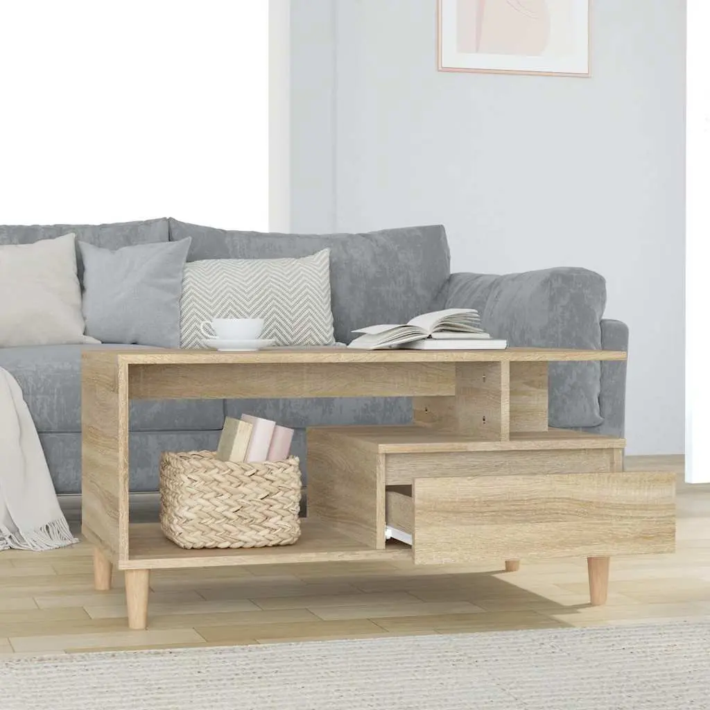 Coffee Table with Storage Drawer and Open Shelves
