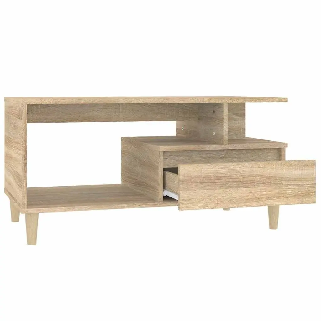 Coffee Table with Storage Drawer and Open Shelves