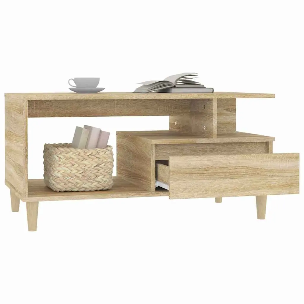Coffee Table with Storage Drawer and Open Shelves
