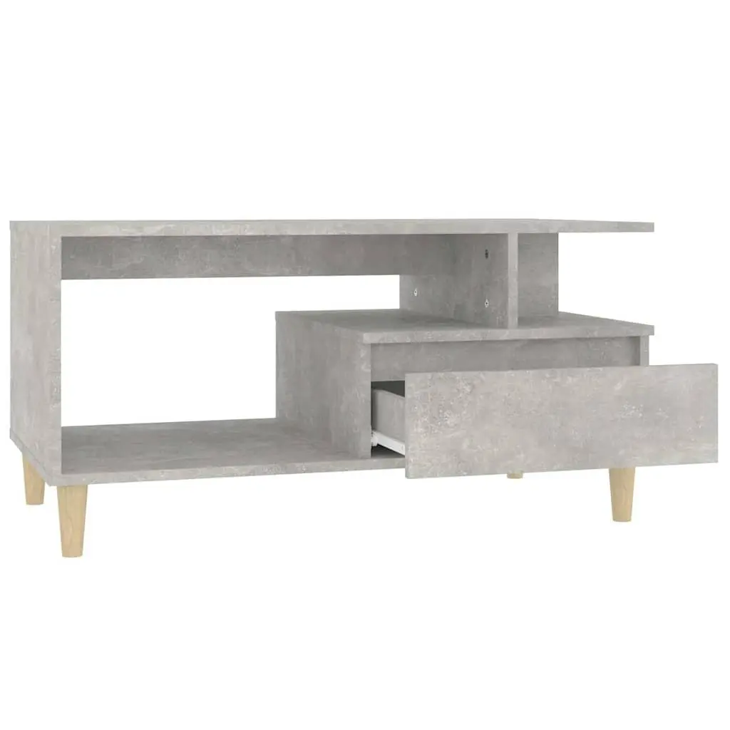 Grey Engineered Wood Coffee Table with Storage
