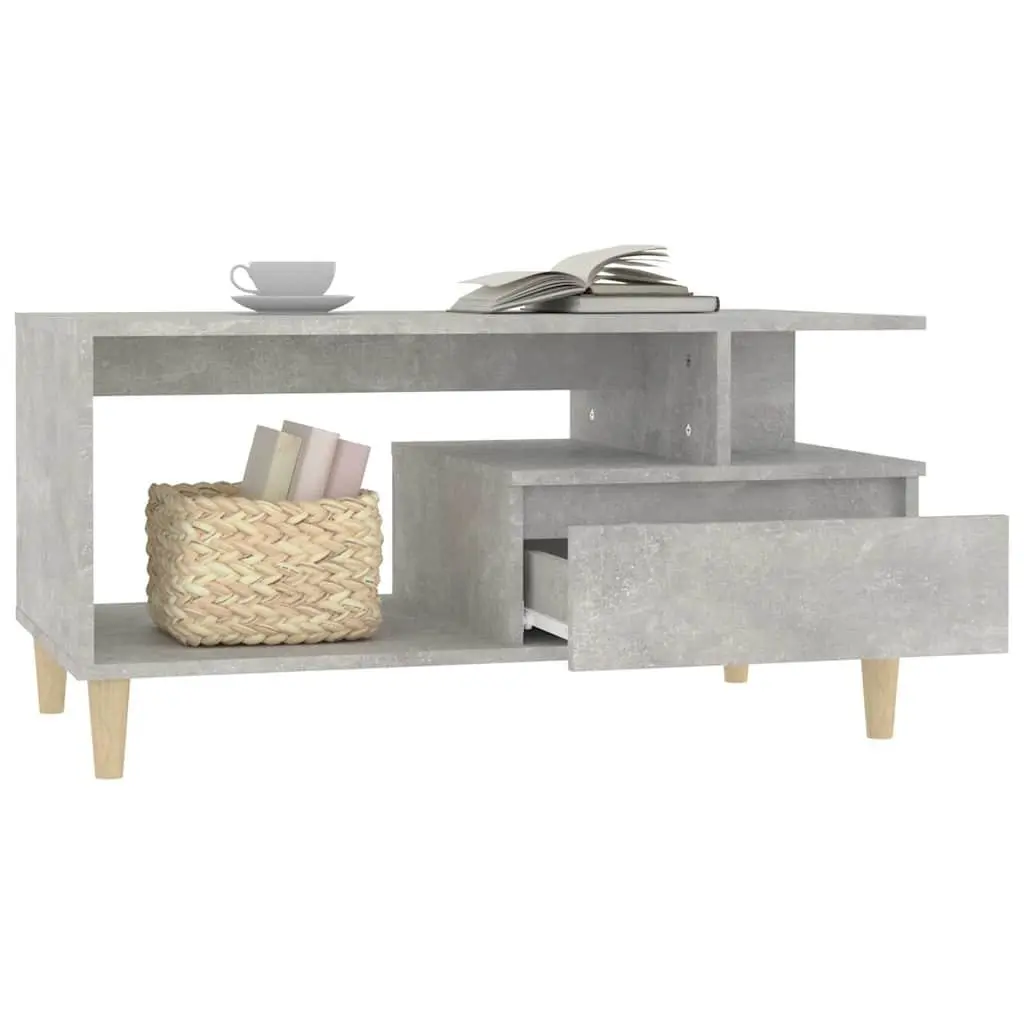 Grey Engineered Wood Coffee Table with Storage