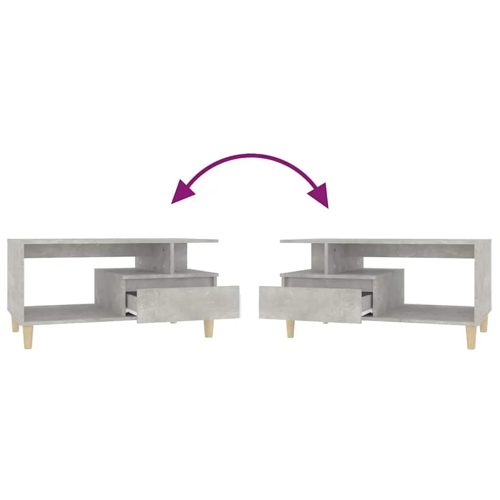 Grey Engineered Wood Coffee Table with Storage