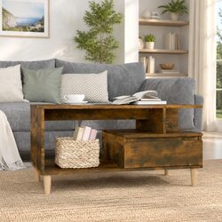 Stylish Coffee Table with Drawer Storage in Smoked Oak