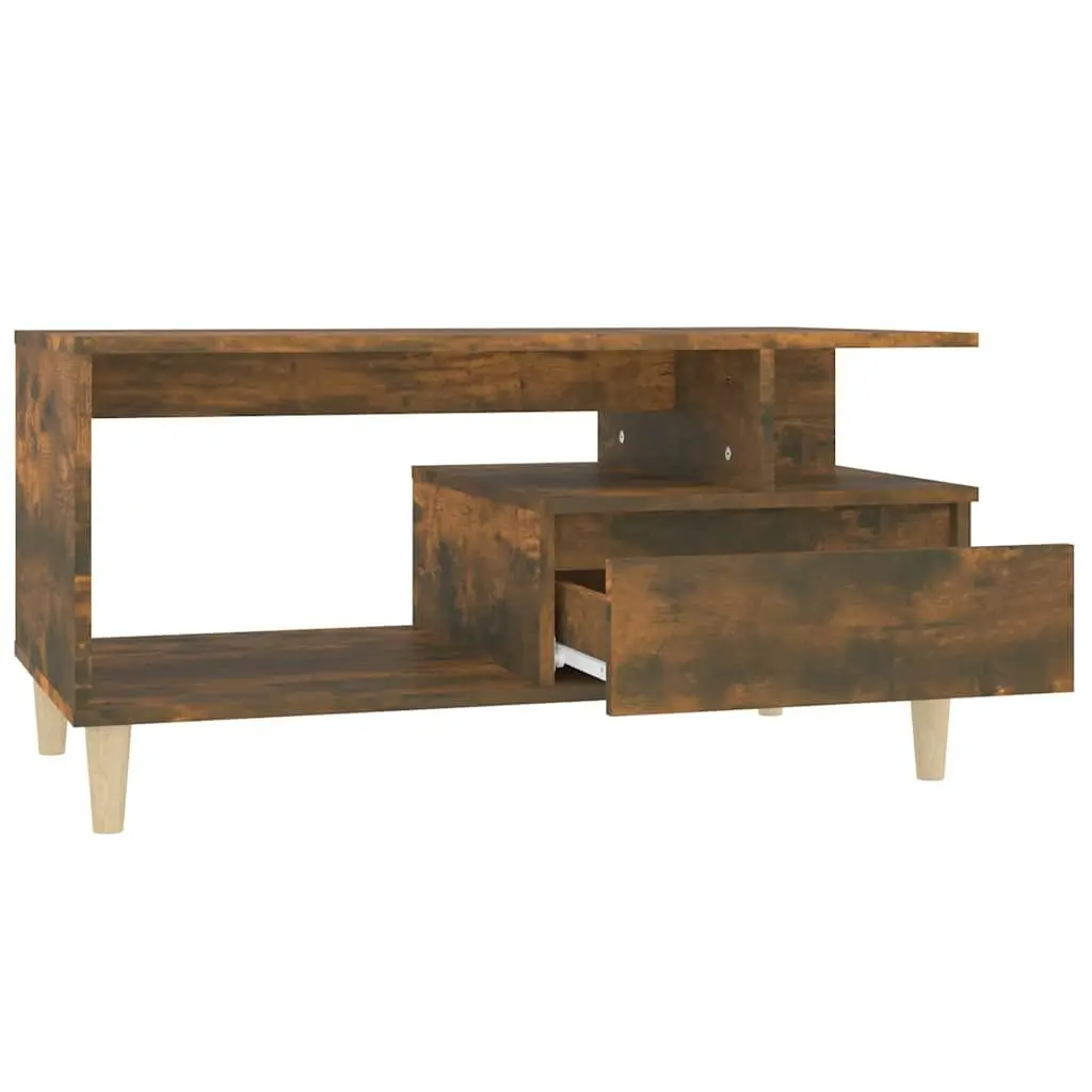 Coffee Table with Drawer Storage in Smoked Oak