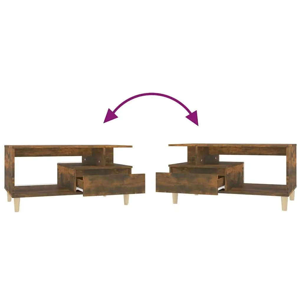 Coffee Table with Drawer Storage in Smoked Oak